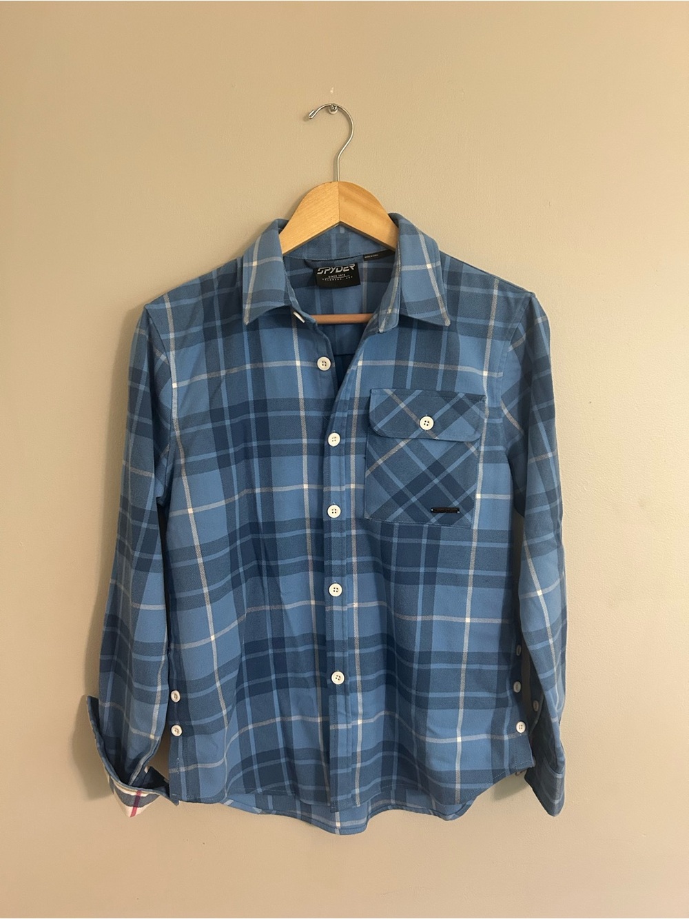 Spyder Blue Plaid Casual Button-Down Shirt